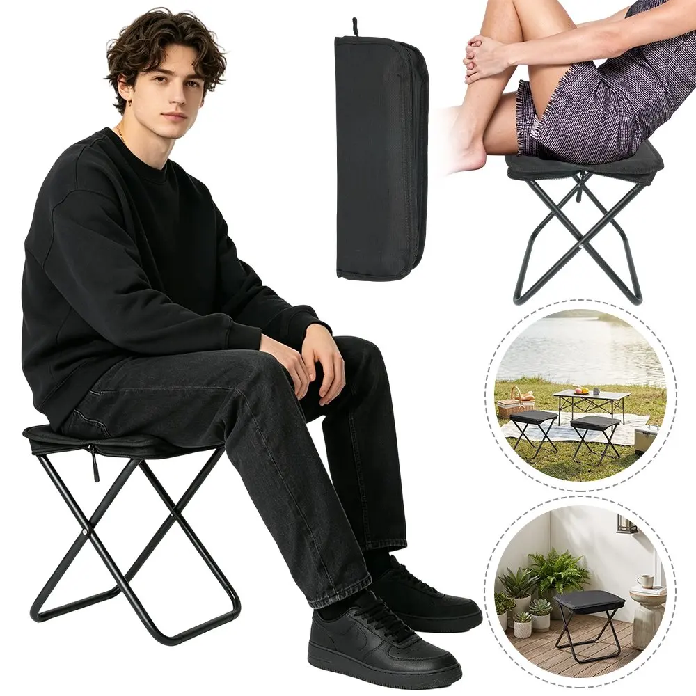 33*26,5*32cm Handtaschen-Klapphocker, belastbar bis 120kg, X-förmige Struktur, geeignet für Reisen, Wandern, Angeln und Camping.