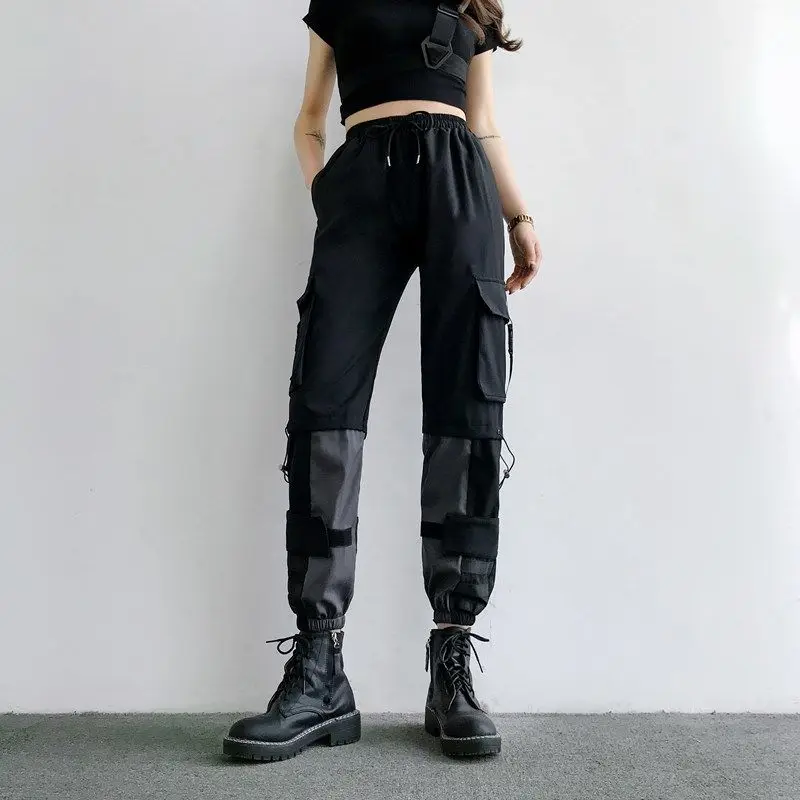 

Streetwear Cargo Pants Women Casual Joggers Nice New Black High Waist Loose Female Trousers Korean Style Ladies Pants