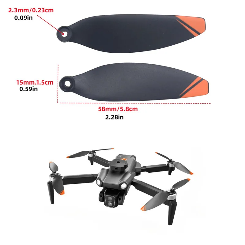 16PCS Propellers For S119 Brushless Obstacle Avoidance Drones, High-Definition Aerial Photography Quadcopters Spare Blade Parts