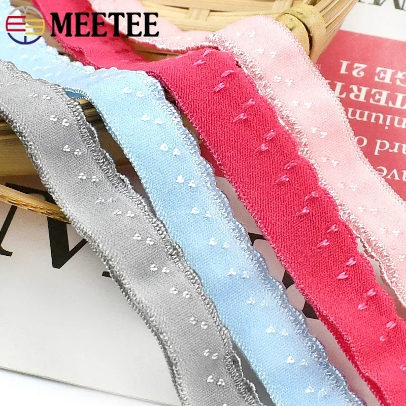 10/20/50M 11mm Nylon Elastic Band Double-layered Lace Ribbon Bra Underwear Shoulder Strap Rubber Bands DIY Sewing Accessories