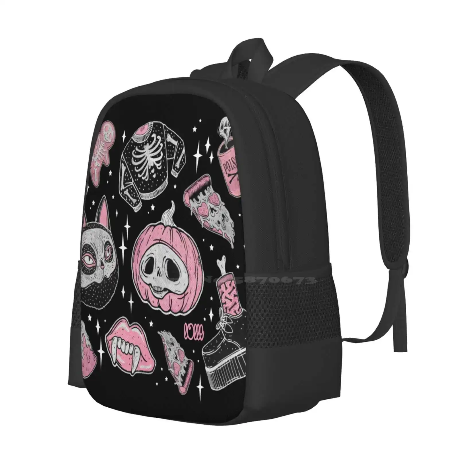 ♥ Spooks Or Creeps ? ♥ Hot Sale Schoolbag Backpack Fashion Bags Halloween Spooky Creepy Lolle Pumpkin Skeleton Horror