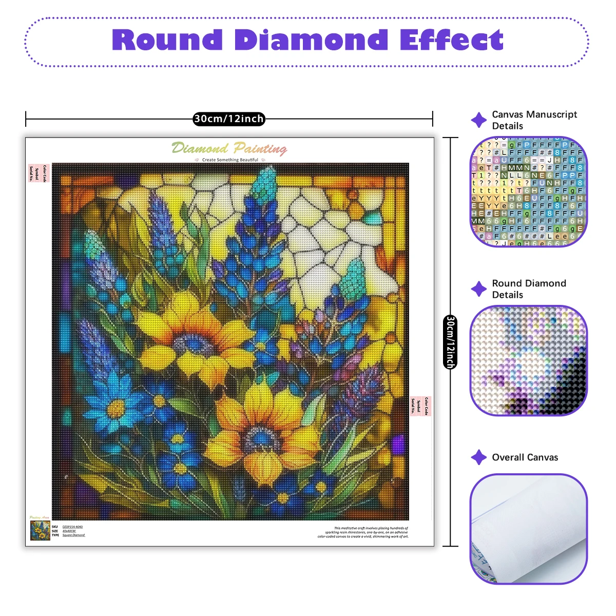 RUOPOTY Full Round Square 5d Diamond Painting Flowers Cross Stitch Picture Needlework Embroidery Art Handmade For Home Decor