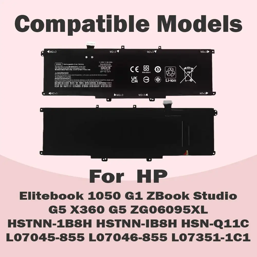 ZG06XL ZG06 Laptop Battery For HP ZBook Studio X360 G5 2ZC63EA 5CN15PA ZC62EA Series Elitebook 1050 G1 Series HSTNN-IB8H