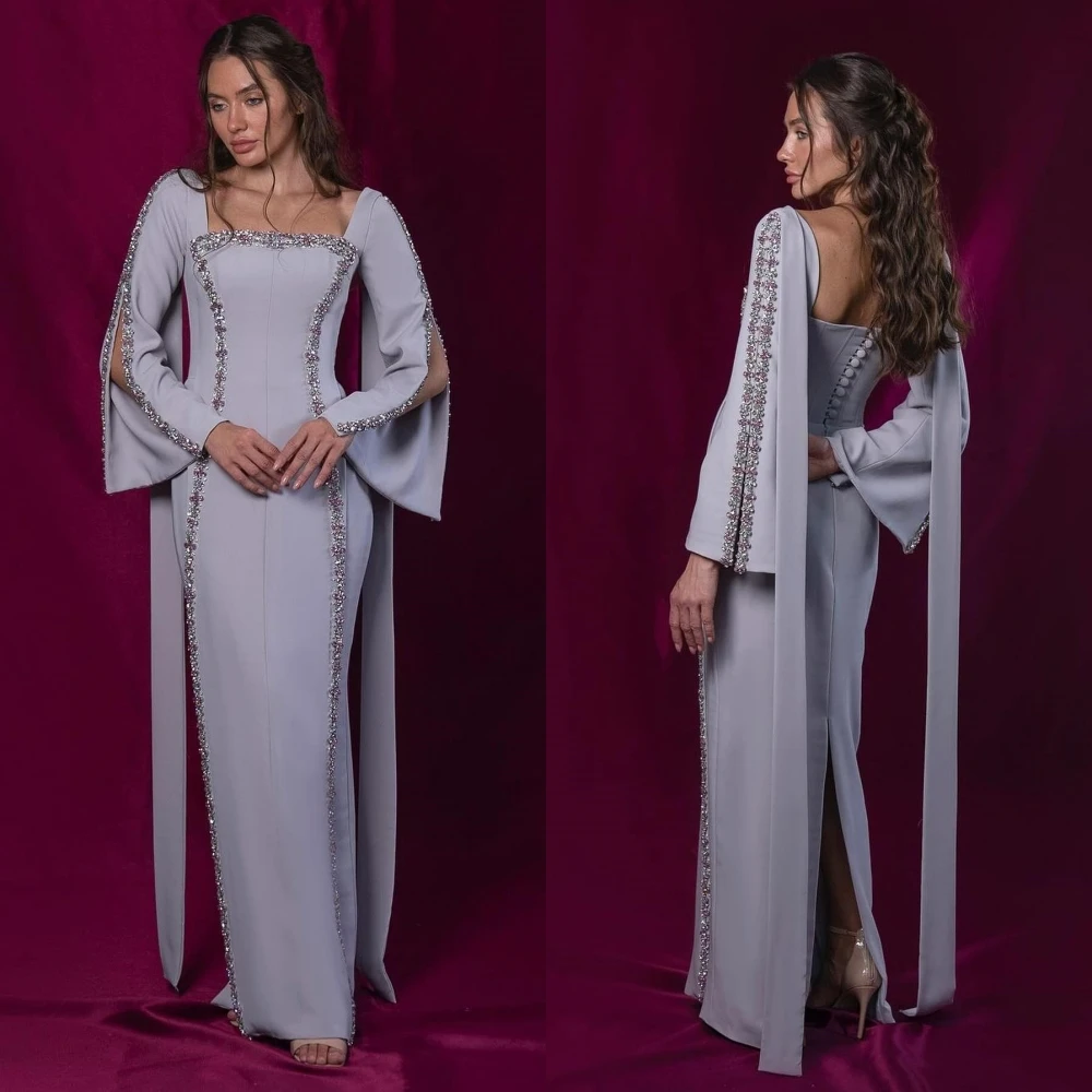 Personalizado bola mesprit moda de alta qualidade bainha quadrada vestidos de noite aberto volta halter cintas lantejoulas s vestido personalizado saudita