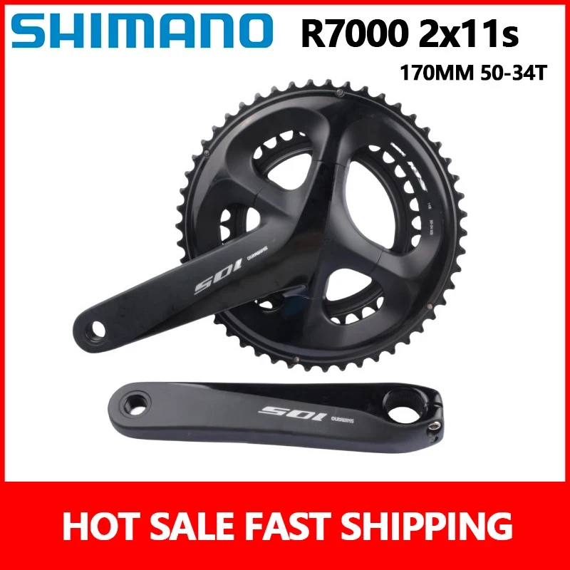 Shimano 105 R7000 Crankset 2x11speed 170MM 50-34T/172.5MM 50-34T Full Chainring Wheel Black 1PCS Road Bicycle Crankset