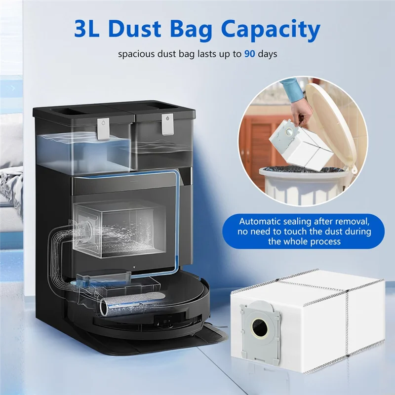 

B08B-Main Side Brushes, Mop Cloths, HEPA Filters, Dust Bag Accessories For Ecovacs X8 Pro Omni Robot Vacuum Spare Parts
