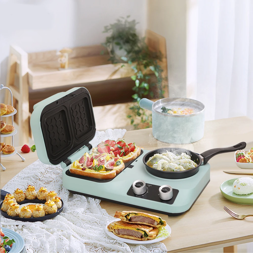 4 in 1 Breakfast Maker Household Multi-function Sandwich Maker Frying Pan Mini Toaster with Omelette Pan