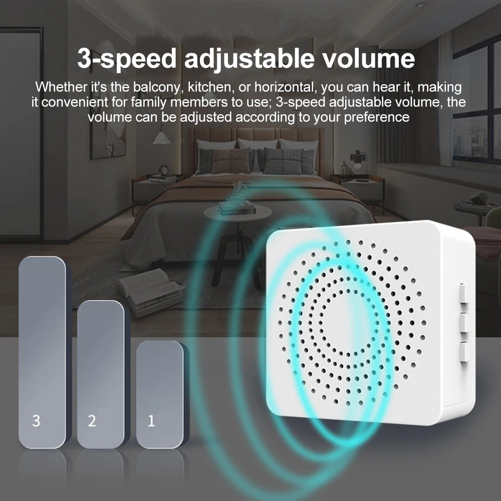 Wireless USB Doorbell กันน้ํายินดีต้อนรับ CHIME Home Door Bell อัจฉริยะ 38 เพลงนาฬิกาปลุกติดตั้งง่ายไม่จําเป็นต้องเดินสายไฟ
