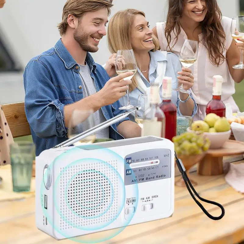 Радио на солнечной батарее для выживания на открытом воздухе, портативное оборудование для приема вещания, уличный аудиоплеер с фонариком для пеших прогулок, путешествий