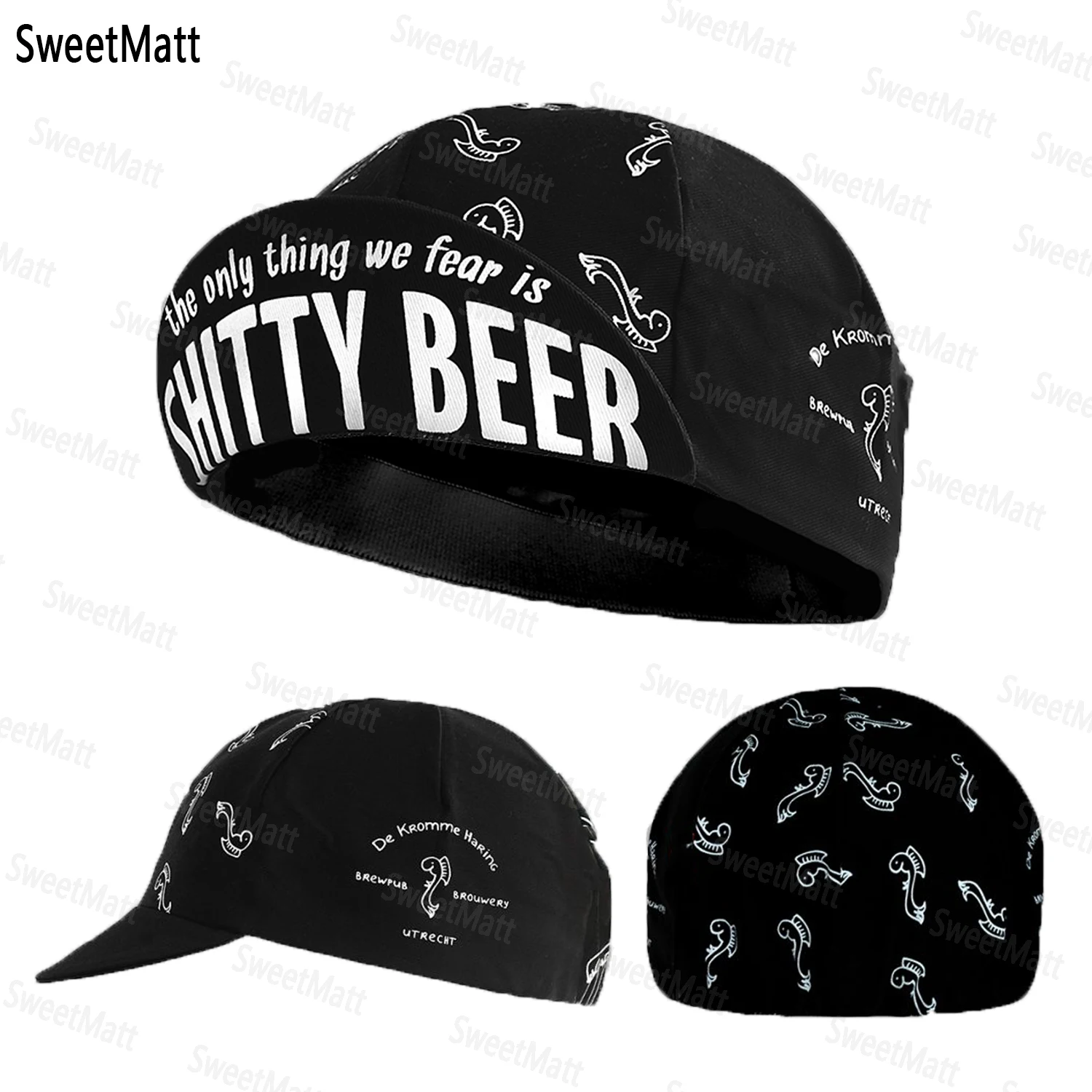 SweetMatt Classic Retro Black Series Polyester Fahrrad-Herrenkappen, Sommer, atmungsaktiv, schnell trocknend, Fahrradhut, Radfahren, Sport, Sturmhaube – Detail 16