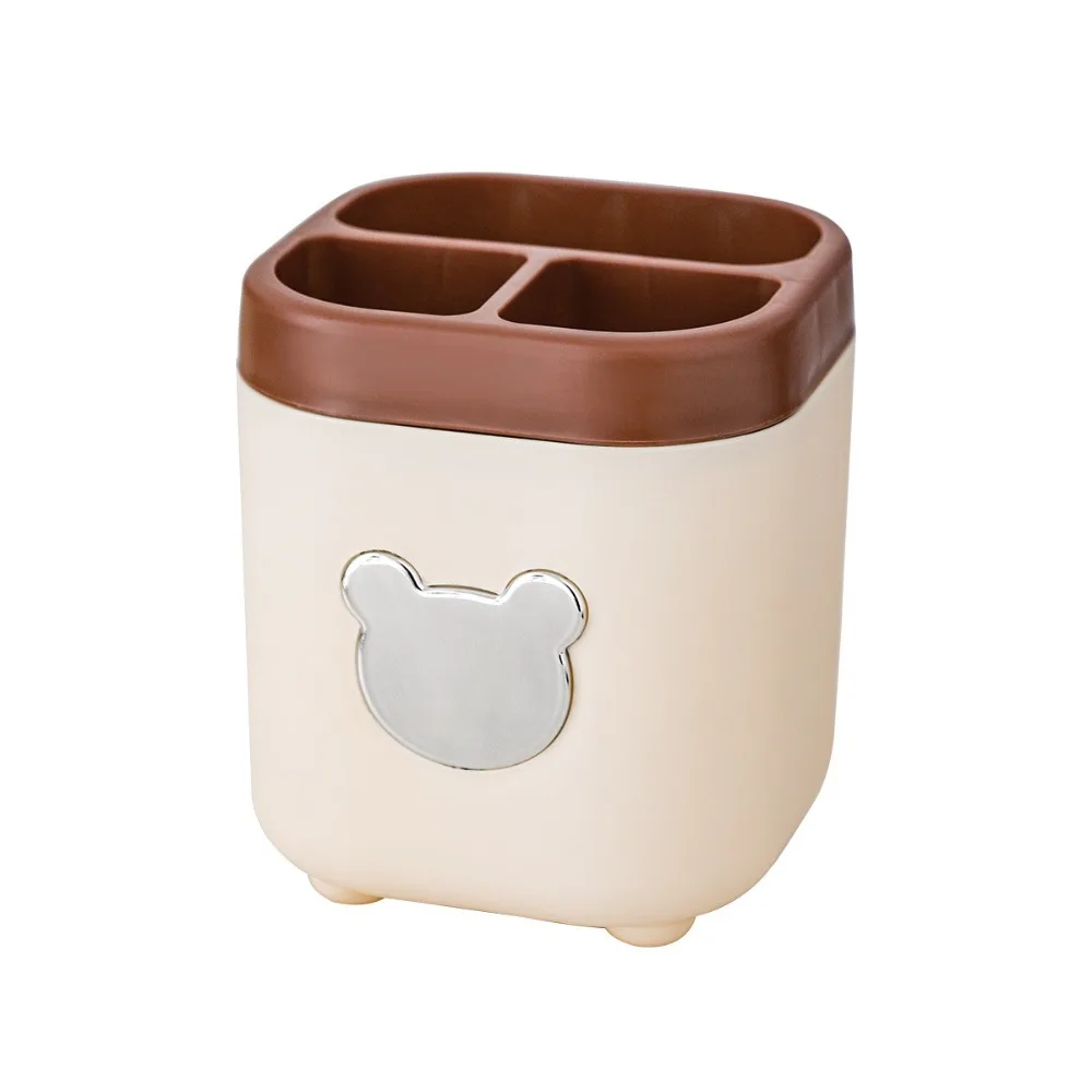 

New Cute Bear Pen Holder Multifunctional Large Capacity Pen Container Desktop Storage Bucket Students