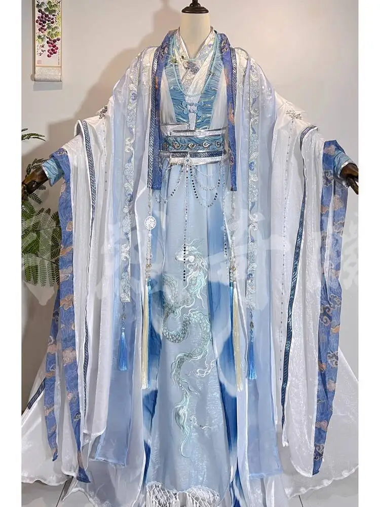 Nezha Aobing Cosplay Costume Hanfu Uniform Horns Customized Ancient Clothing Ne Zha 2 Halloween Women Men High Quality