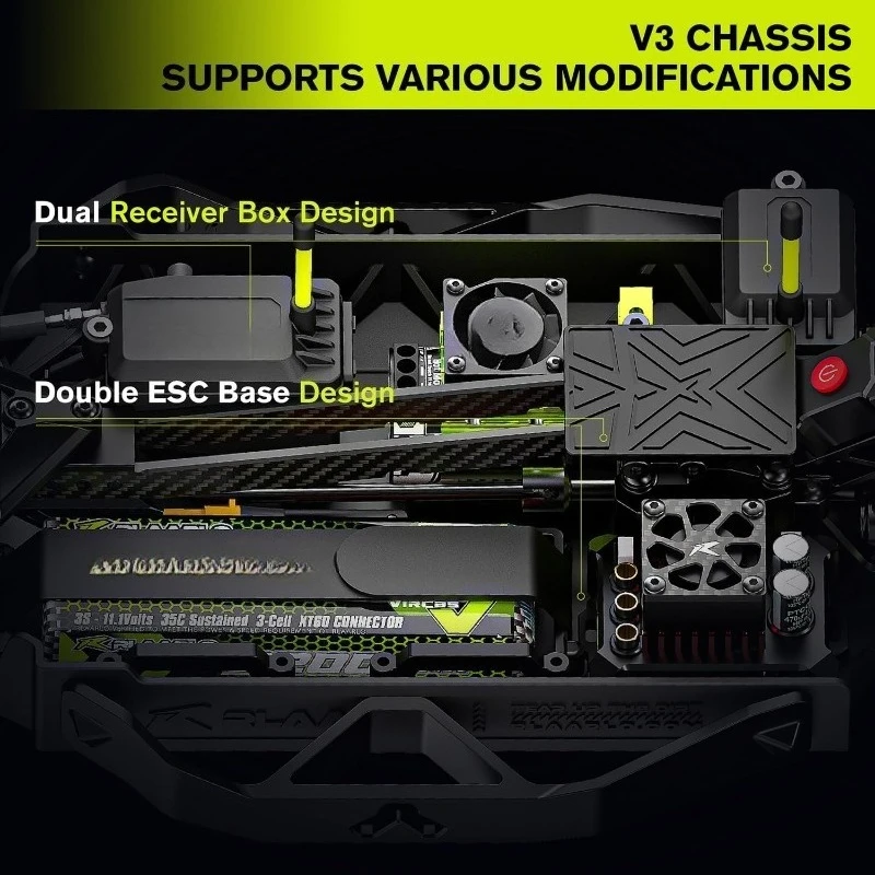 سيارات RLAARLO 1/10 من ألياف الكربون بدون فرشاة RC للبالغين مع جيروسكوب، سيارة رالي RC سريعة بحد أقصى 50 ميل في الساعة، 2.4 جيجا هرتز