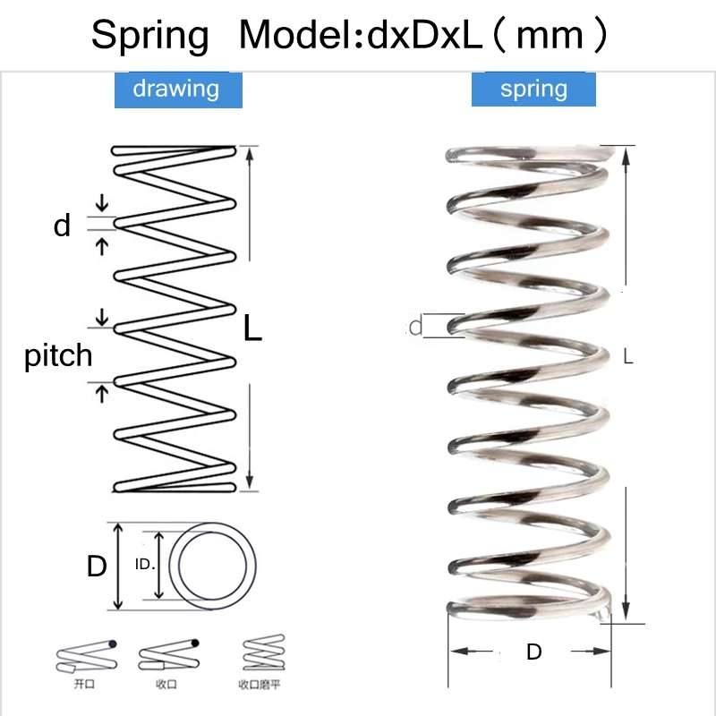 10PCS/LOT ReadStar Stainless Springs 1.0mm Wire Pressure Springs Customize Size Available Compression Springs