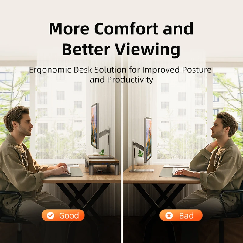 Подставка для монитора CABLETIME с USB-C-концентратором, док-станция 9 в 1, HDMI, 4K60 Гц, PD100W, RJ45, беспроводная зарядка для Macbook, ПК, ноутбука, настольный держатель