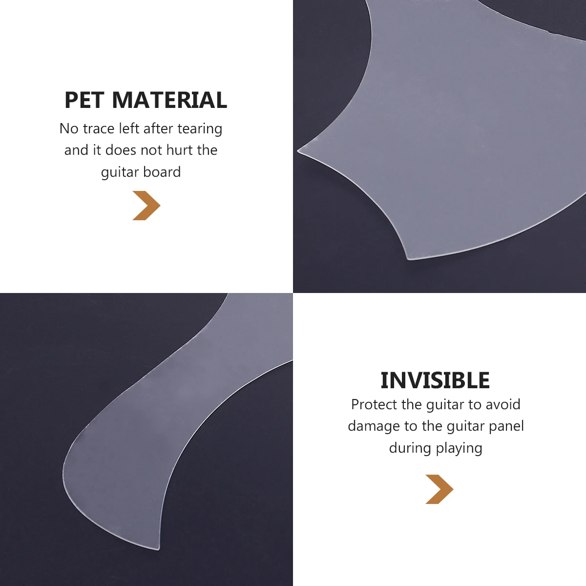 

1pc Guitar Pickguard Scratch Proof Protector Sticker Pet Material Transparent Anti-scratch Design Different Size Plates Guitar