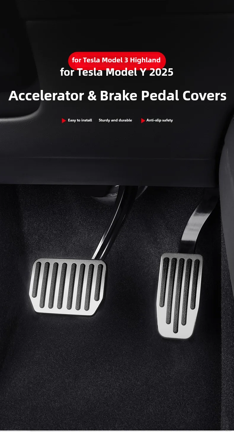 Für Tesla Model Y L 3 Highland Juniper 2025 2026 Fußpedalabdeckung Gaspedal Bremspedalabdeckung YL Aluminiumlegierungsteile – Detail 2