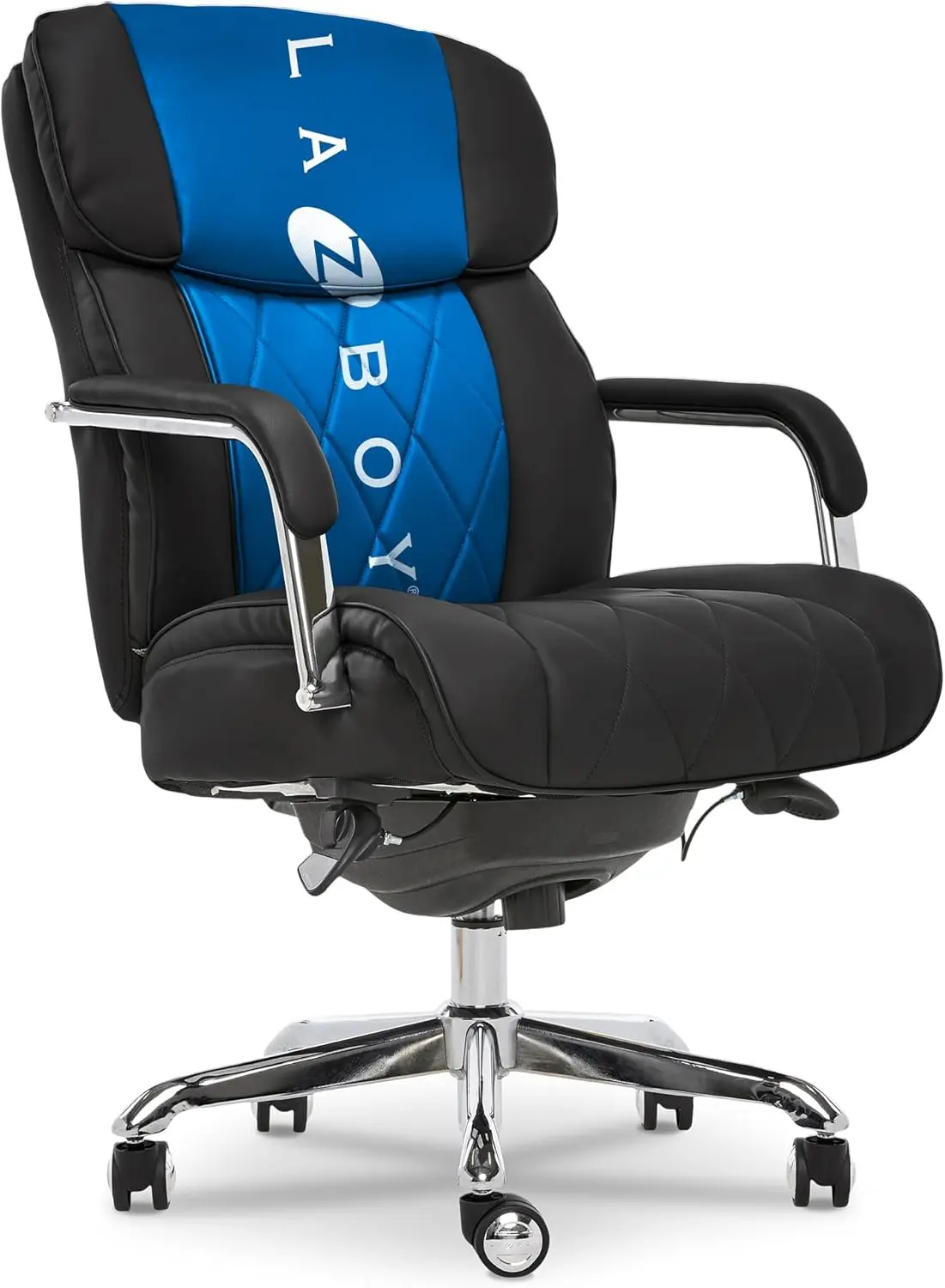 

Sutherland Quilted Leather Executive Office Chair with Padded Arms, High Back Ergonomic Desk Chair with Lumbar Support, Black Bo