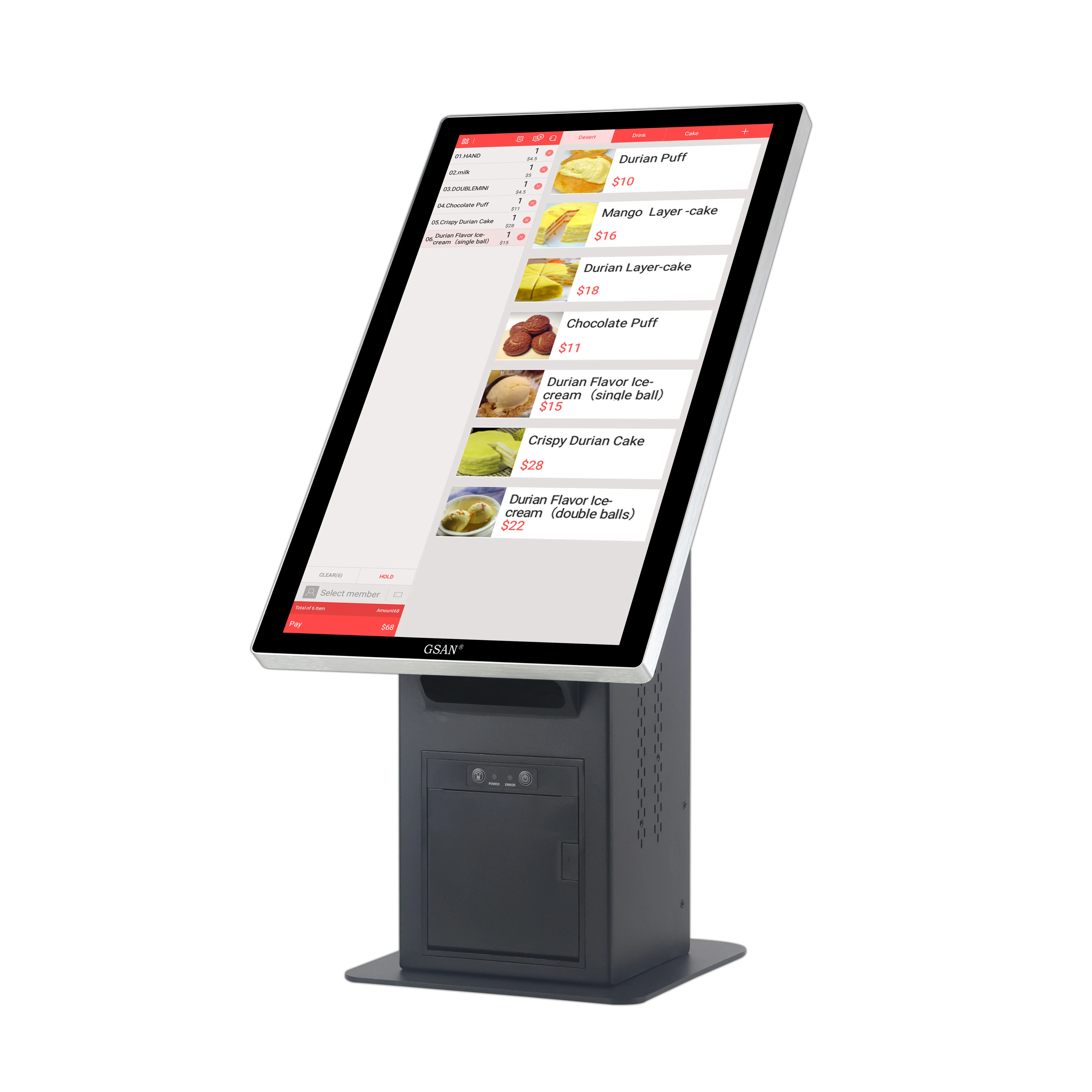 New Den Purchase POS Terminal 18.5 Inch Touch Pos System Android Windows Cash Register for Restaurant