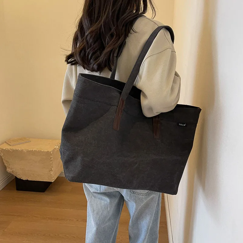 YOUDEYISI minimalist tote bag for women, large capacity portable shoulder bag , spring/summer 2024 commuting canvas bag