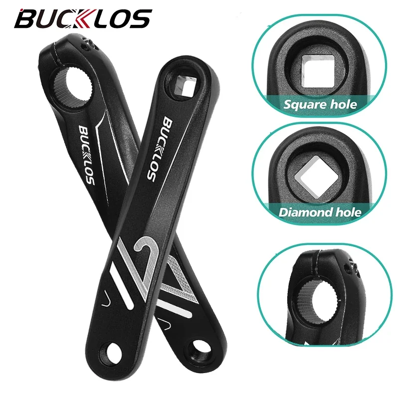 

BUCKLOS Bicycle Replacement Crank Arm Square Spline Hole Left Cranks Exercise Bike Crank E-bike Dynamic Bicycles Crankset Grater