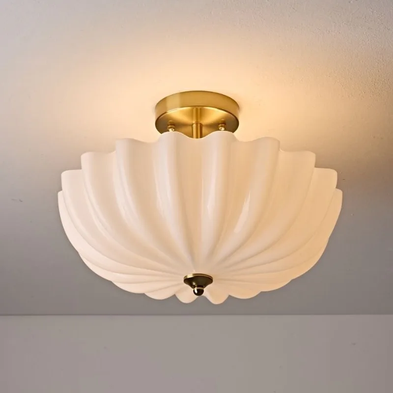 French Cream Italian Luxury Minimalist Acrylic LED Ceiling Light Bedroom Dining Kids Room Entryway