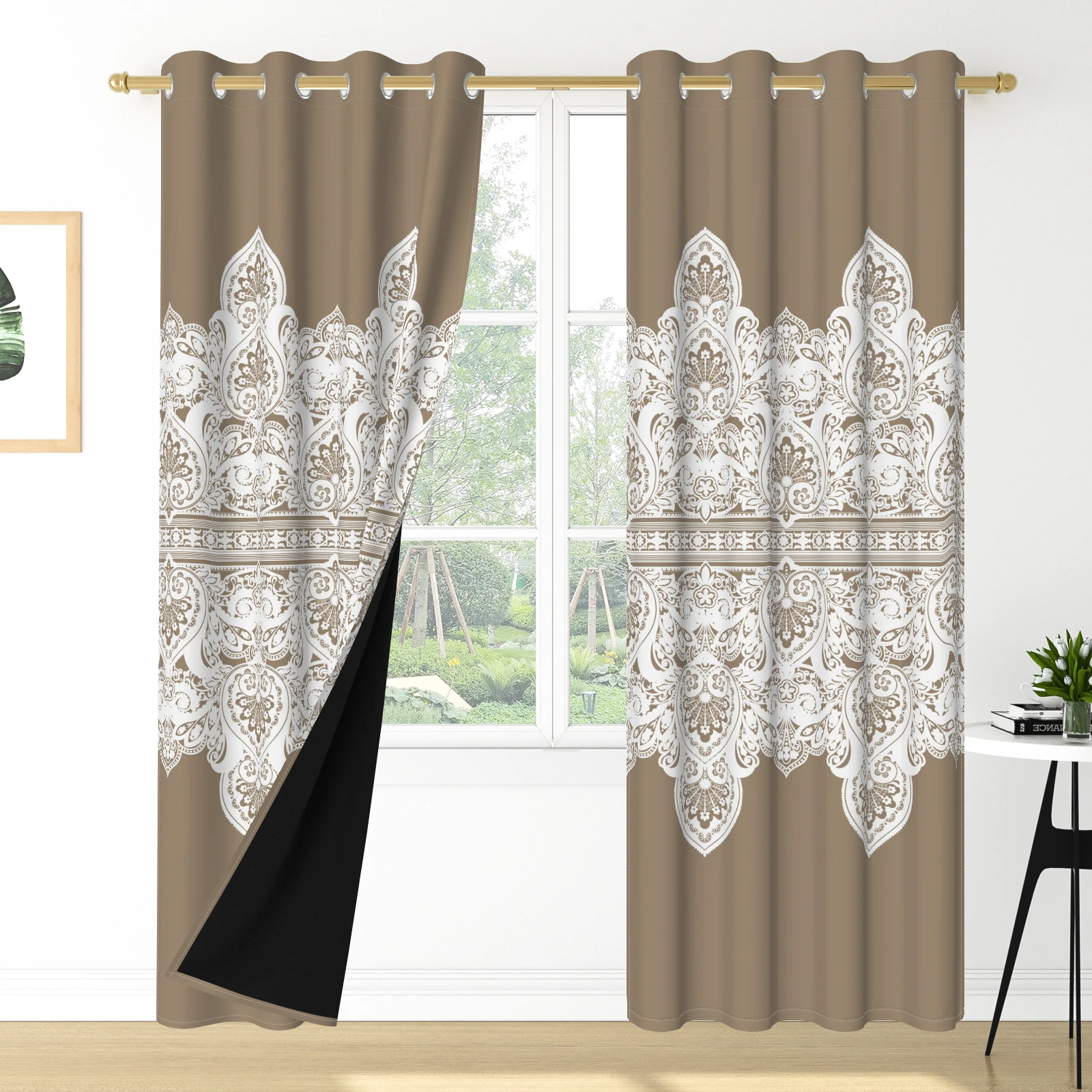 2pcs/set Europe Style Exquisite Curtains For Living Room Decorative Bedroom Kitchen Curtains Luxe Bohemian Home Decoration
