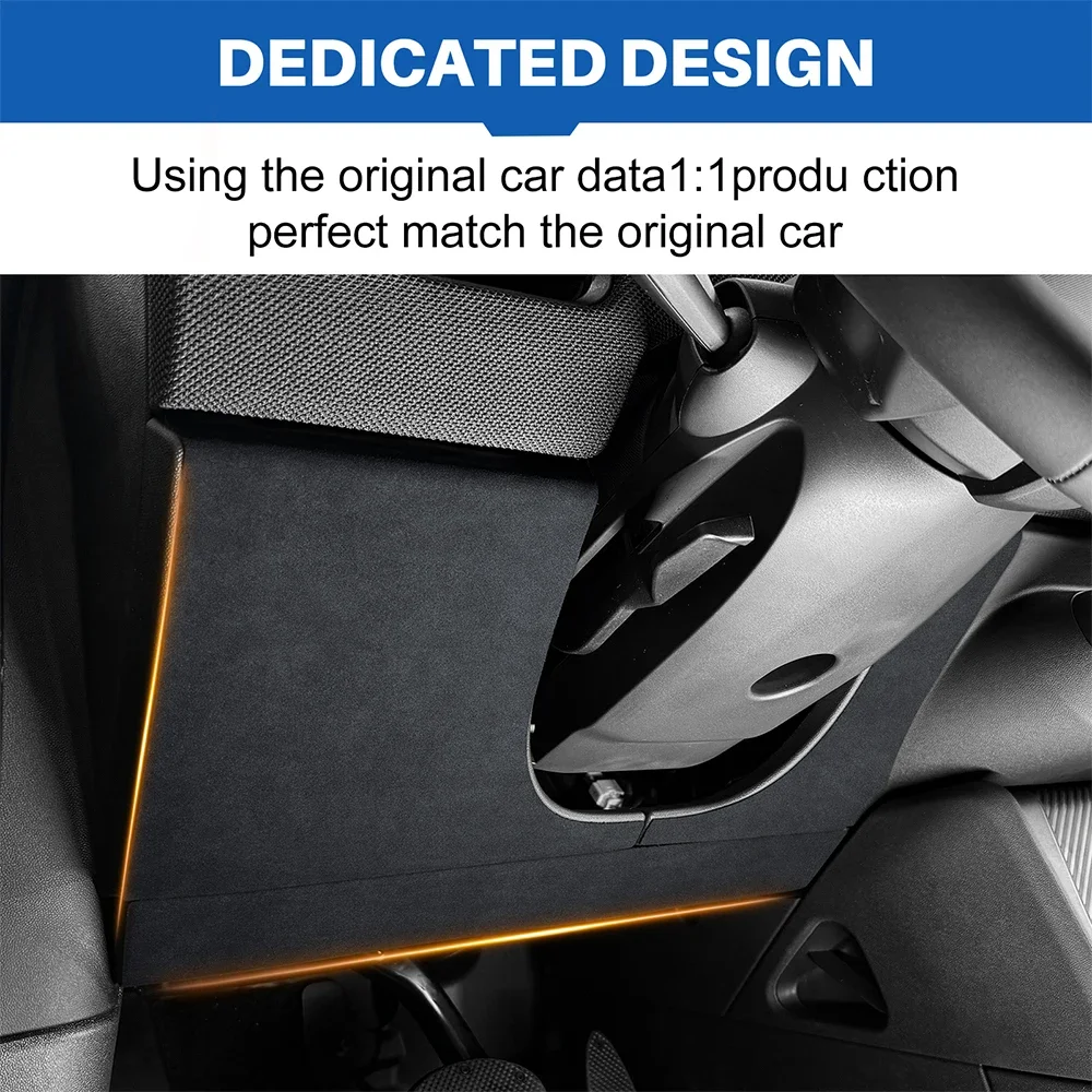 For BMW Mini Cooper S F65 F66 F67 2024 2025 Car Driver\'s Panel Anti-kick Pad PU Leather Carbon Pattern Suede Cover Sticker