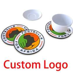 Custom Logo Embossed and Debossed Soft Rubber Glass Drink Cup Coaster Promotion Gifts Mats Pads