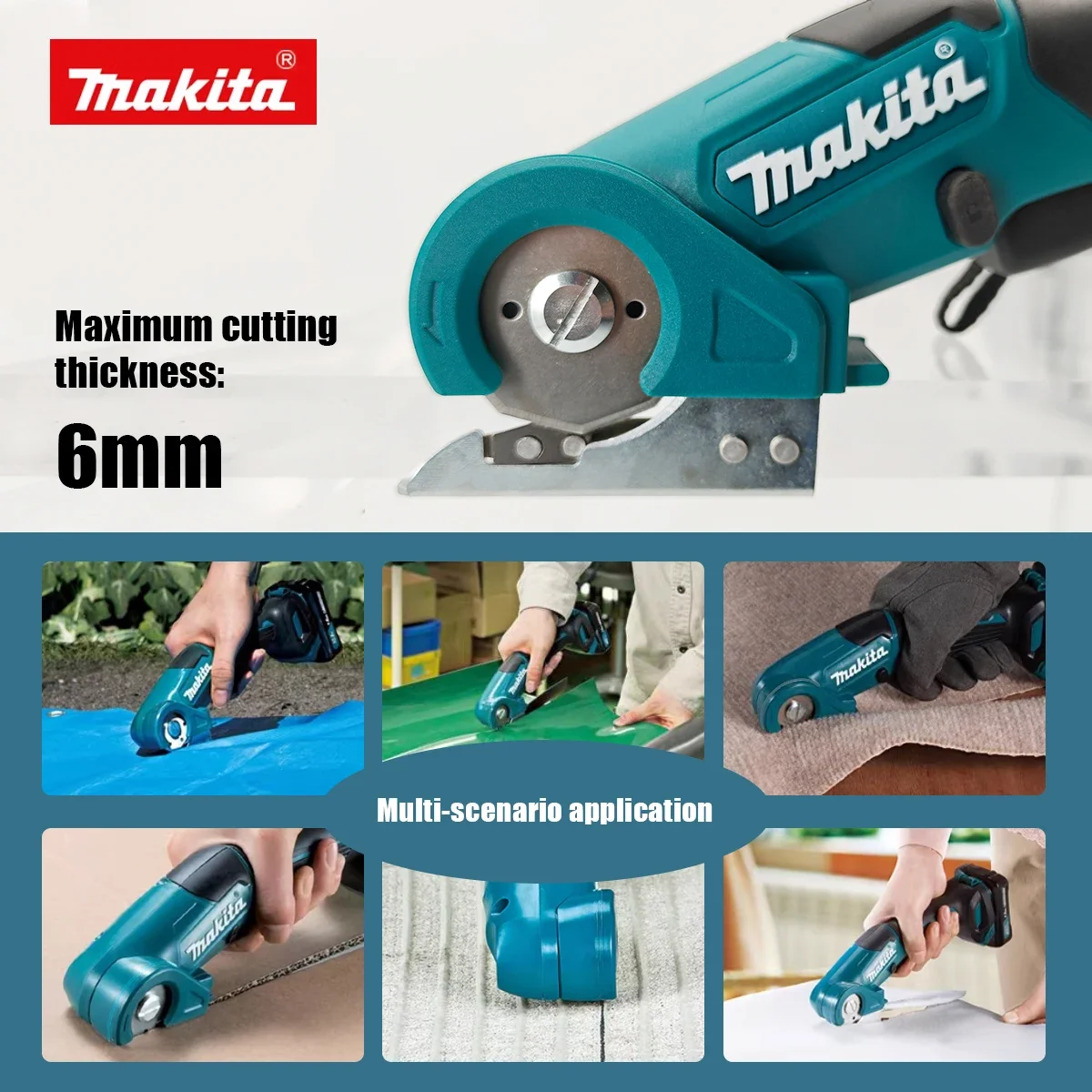 Makita DIY Cordless Carpet Scissors Handheld Multi Functional Pruner Round Knife Cutting Cloth Scissors For Makita 18V Battery