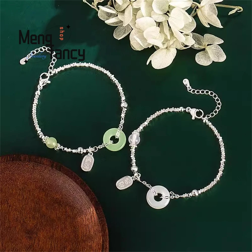 

New Chinese - style Peace Button Silver Star Bracelet For Women, A Niche Design With A Chinese Style Fashion Jewelry Exquisite