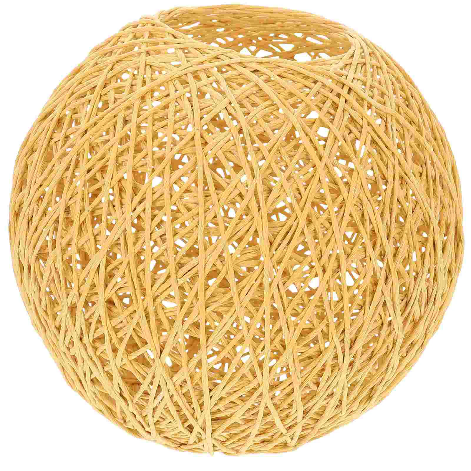 

Takraw Lampshade Light Wall Basket Vintage Lantern Drum Pendant Decor Table Cover Paper LED