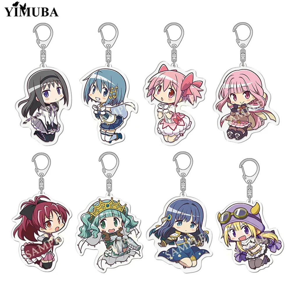 Anime Puella Magi Kaname Madoka Magica Akemi Homura Miki Sayaka Cosplay Costume Acrylic Key Chain Keychain Pendant Accessories