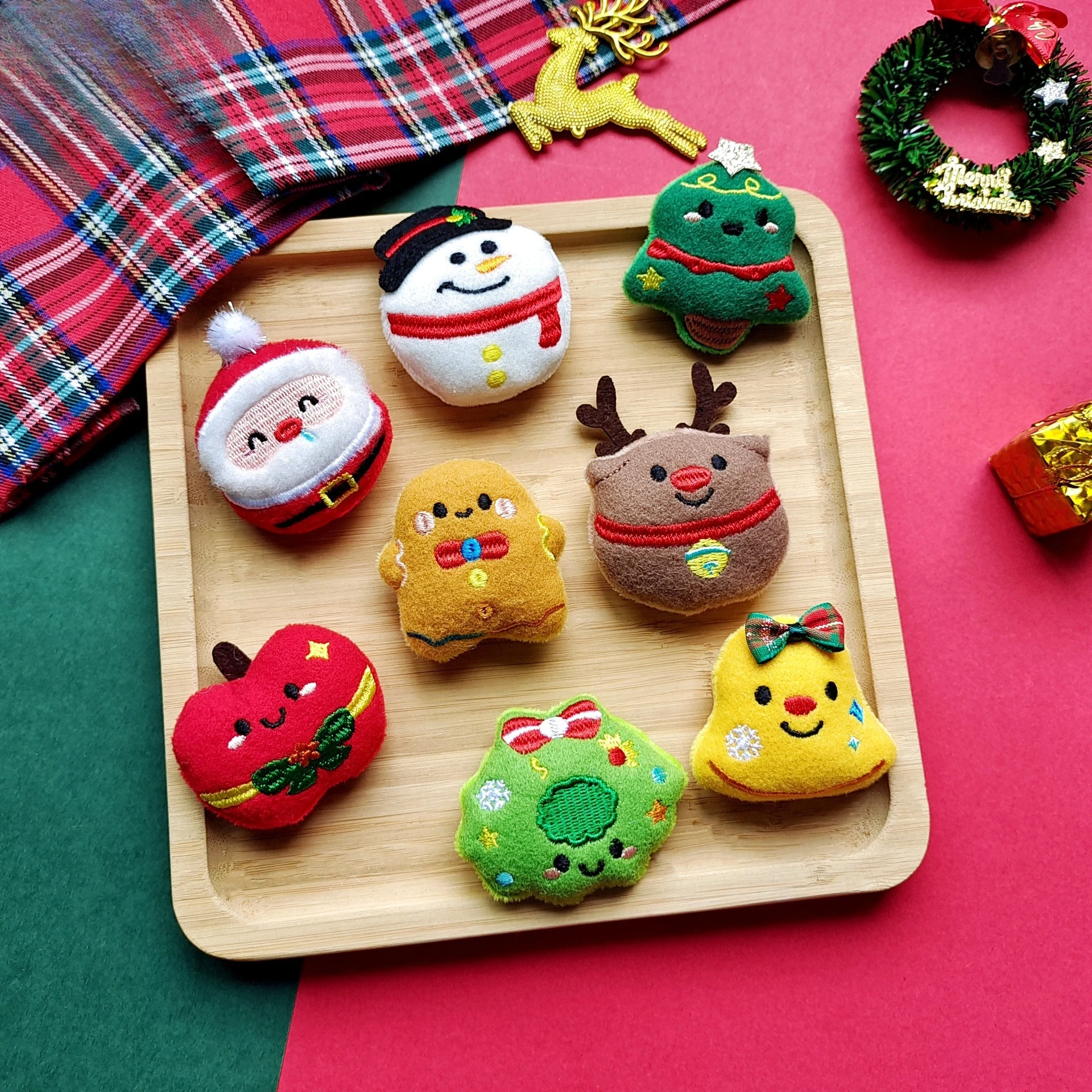 

10PCS Christmas Plush Dolls Cute Snowman Santa Claus Plush Toys Mini Stuffed Doll Xmas Decorative DIY Accessories Christmas Gift