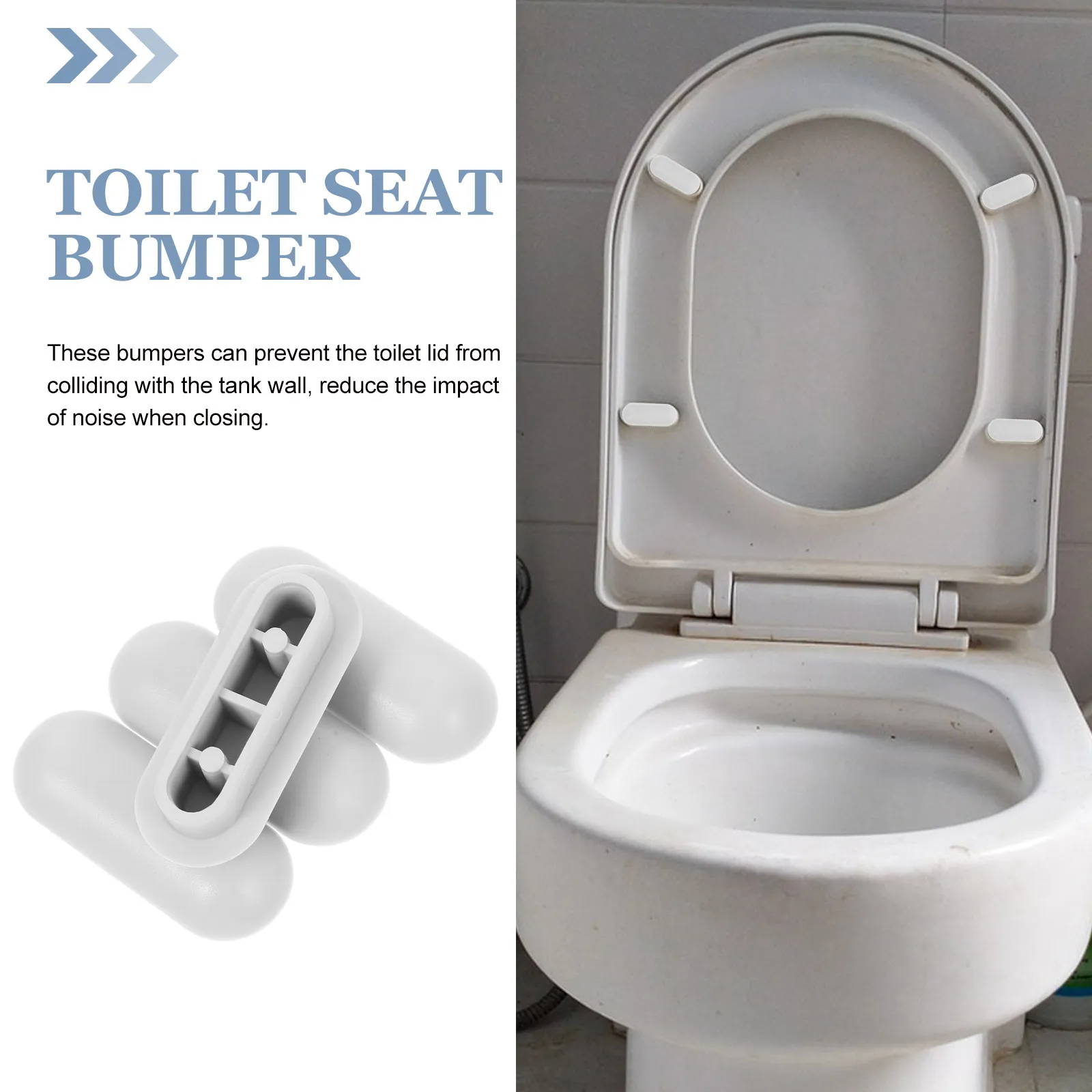 4Pcs Toilet Seat Bumper Pads Clear Silicone Buffer Spacers for Lid Impact Protection Noise Reduction Self-Adhesive Bumpers