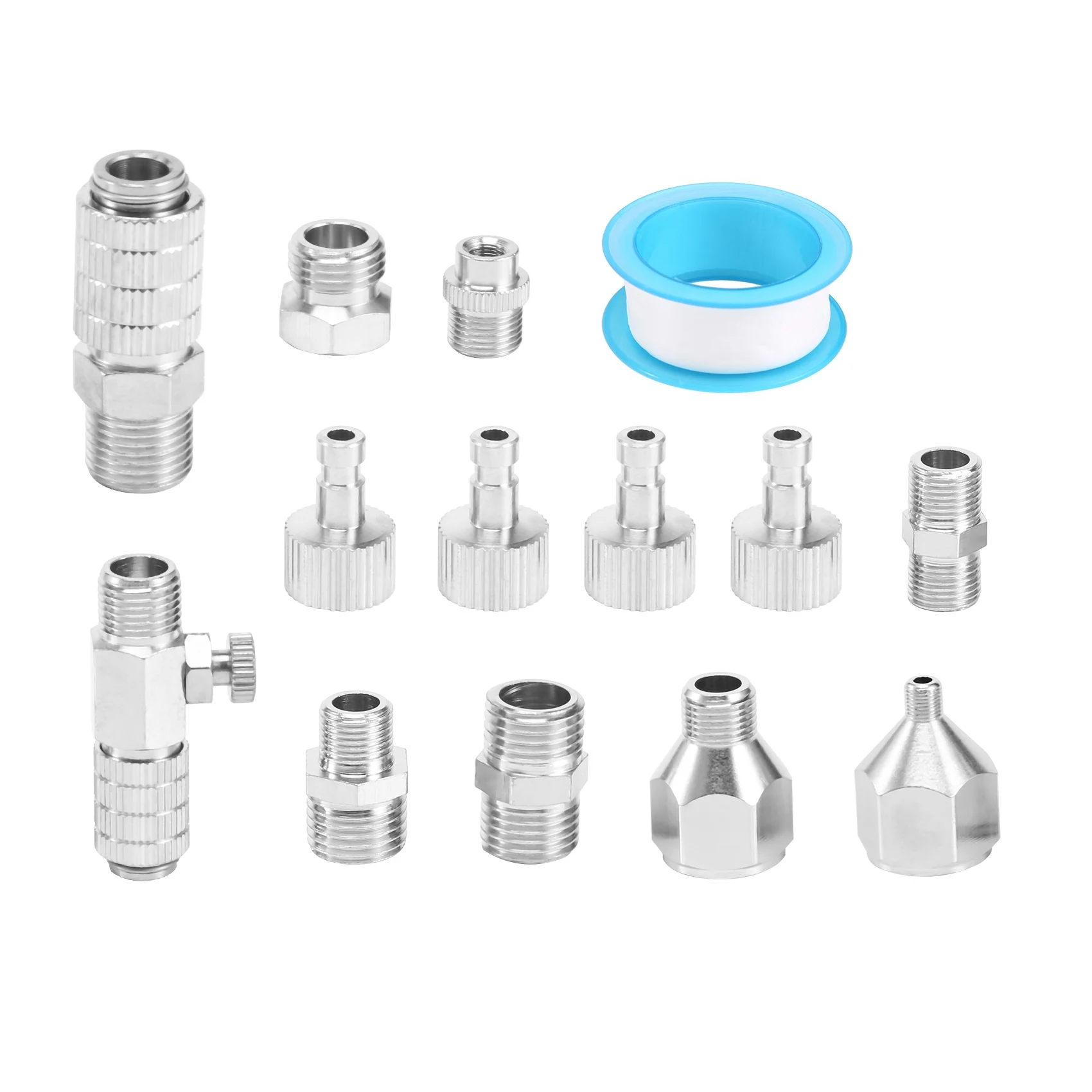 -[33A Tvdae] 14Pcs Airbrush Adapter Set, Airbrush Quick Release Disconnect Couplers, Airbrush Adapter Kit Fitting Connector Kit