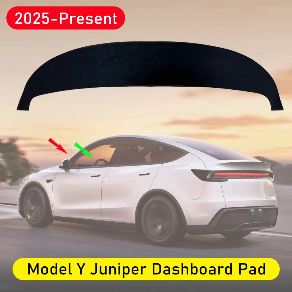 Tesmayx Anti-UV-Armaturenbrett-Abdeckung für Tesla Model Y Juniper 2025 2026, Mittelkonsolen-Zubehör, Armaturenbrett-Matte, Schutzpolster, Sonnenschutz