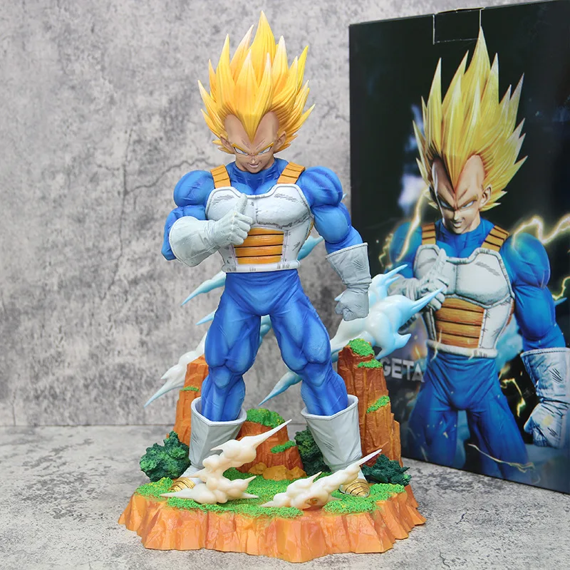 34Cm Dragon Ball Gk Model Anime Figure Super Saiyan Vegeta 1:6 14Inch Majin Vegeta Large Statue Room Decor Ornament Gift Toys