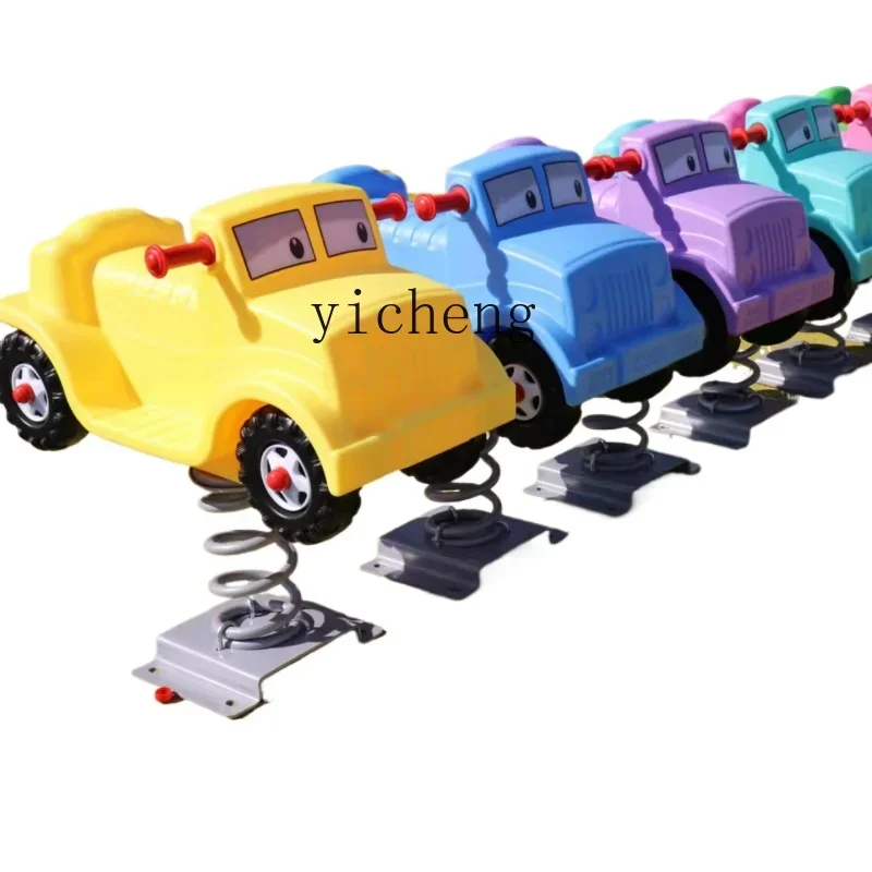 

ZF Outdoor Park Trojan Community Spring Rocking Horse Double Seesaw Toy Children Plastic the Hokey Pokey