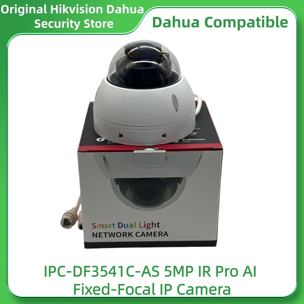 داهوا متوافق مع IPC-DF3541C-AS 5MP IR Pro AI كاميرا IP ثابتة البؤرة المدمج في هيئة التصنيع العسكري ومكبر الصوت فتحة بطاقة SD الصغيرة PoE IP67 IK10 #3