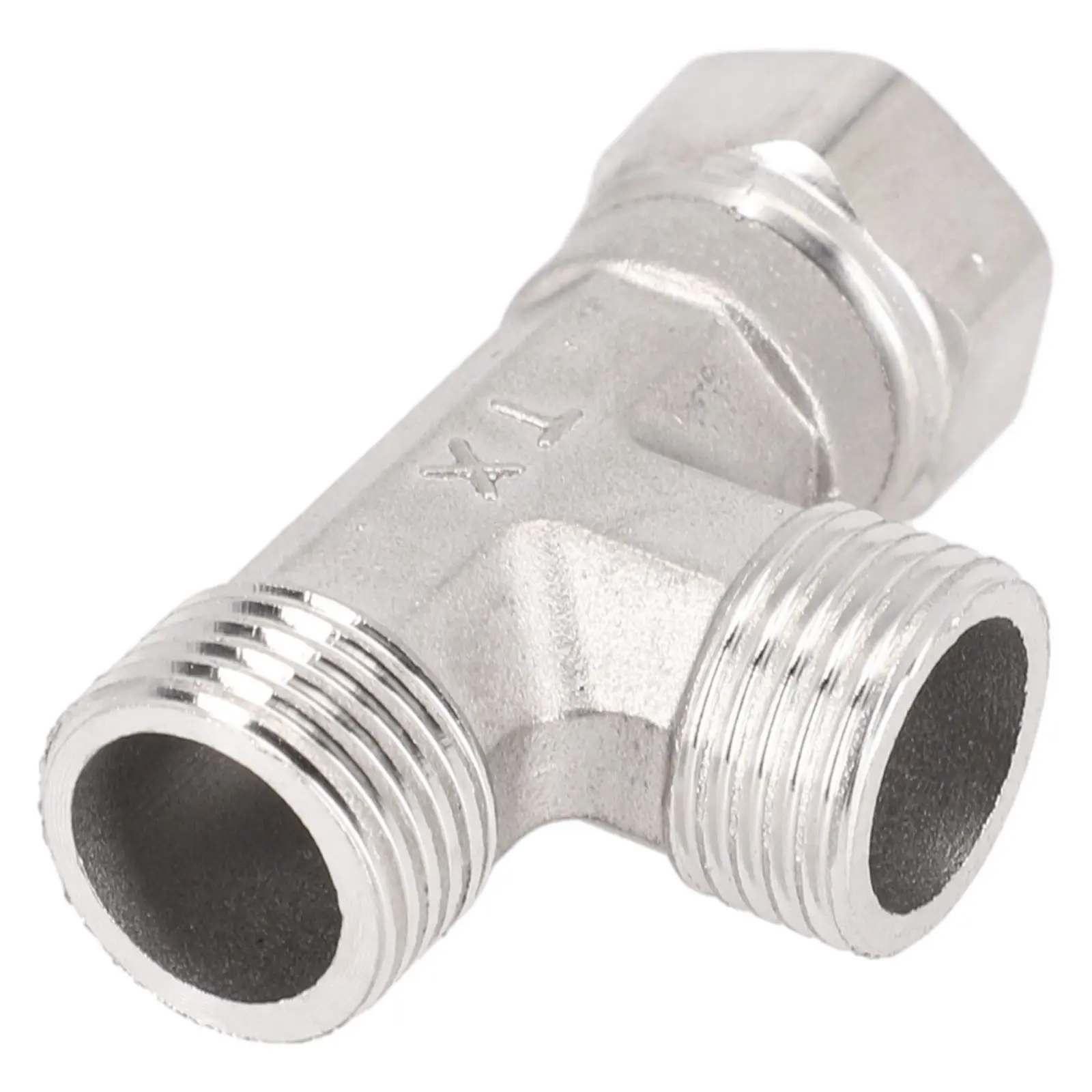 G1/2 3 Way T-Adapter Bathroom Shower Faucet Water Splitter Toilet Shower Valve Spray Nozzle Converter Stainless Steel