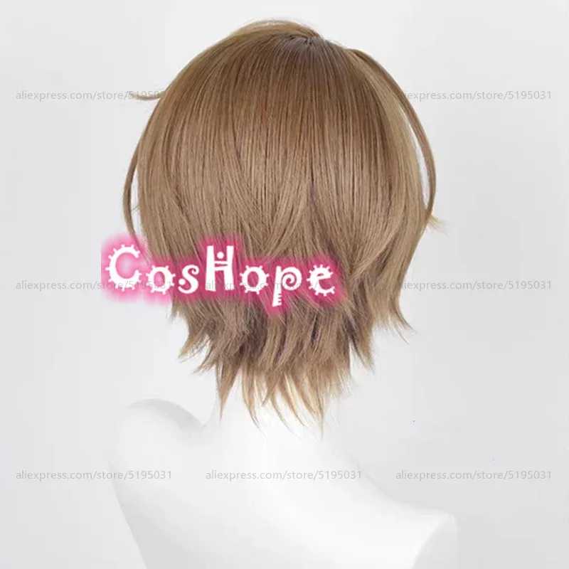 Candy 2025Welt Yang 30 cm Curto Marrom Branco Peruca Anime Cosplay Perucas Sintéticas Resistentes ao Calor