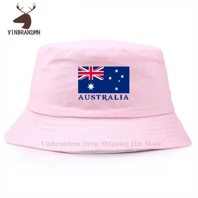 2024 hot sale fashion Flag of australia men women bucket hat summer outdoor visor baseball caps 100% cotton hip hop fishing hats