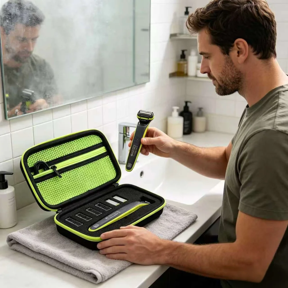 Estuche rígido de EVA para afeitadora eléctrica, funda protectora portátil para viaje