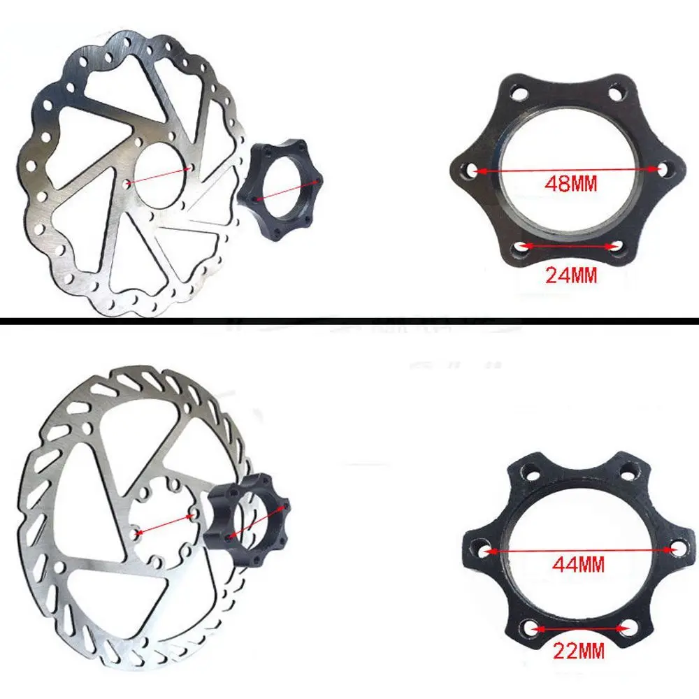 Bicycle Accessories 44MM/48MM Bike Freewheel Threaded Disc Brakes 6 Bolt Flange Adapter Disc Brake Rotor Modified Disc Brake
