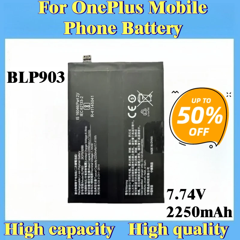 

BLP903 Battery 7.74V 2250mAh For OnePlus Nord CE 2 5G Mobile Phone Brand-New High Quality