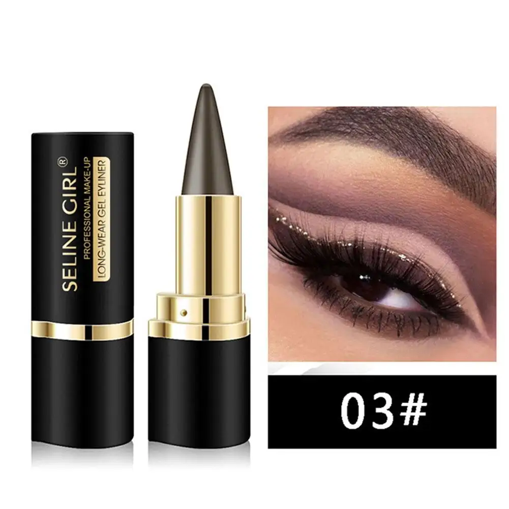 1 Stuks Draagbare Eyeliner Crème Zwarte Eyeliner Pen Natuurlijke Waterdichte Ogen Tattoo Eyeliner Professionele Blijvende Ogen Make-Up