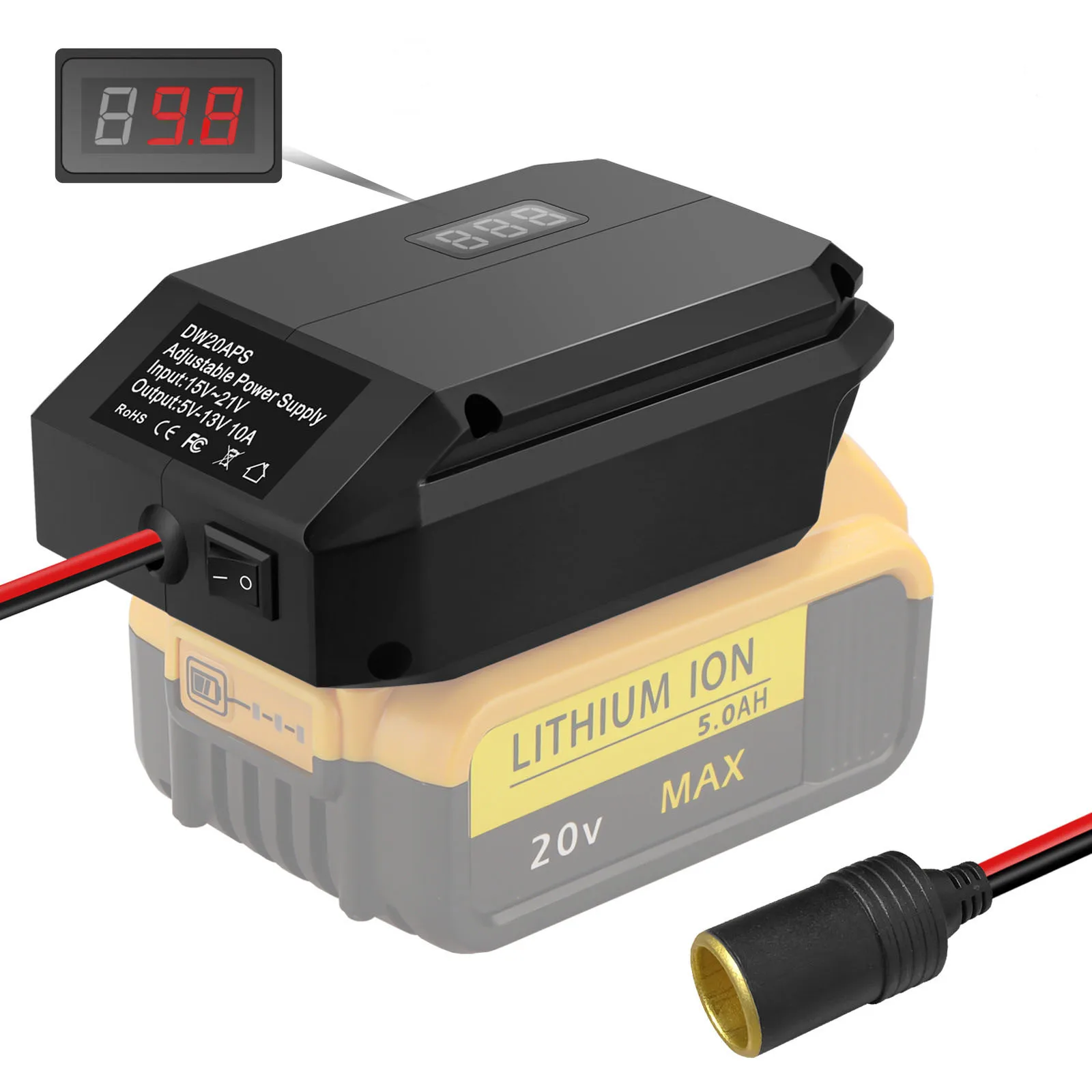 Battery Converter Over-Current Protection Car Regulator Efficiency 95 Input Voltage DC 18V-20V Output Current 10A Max