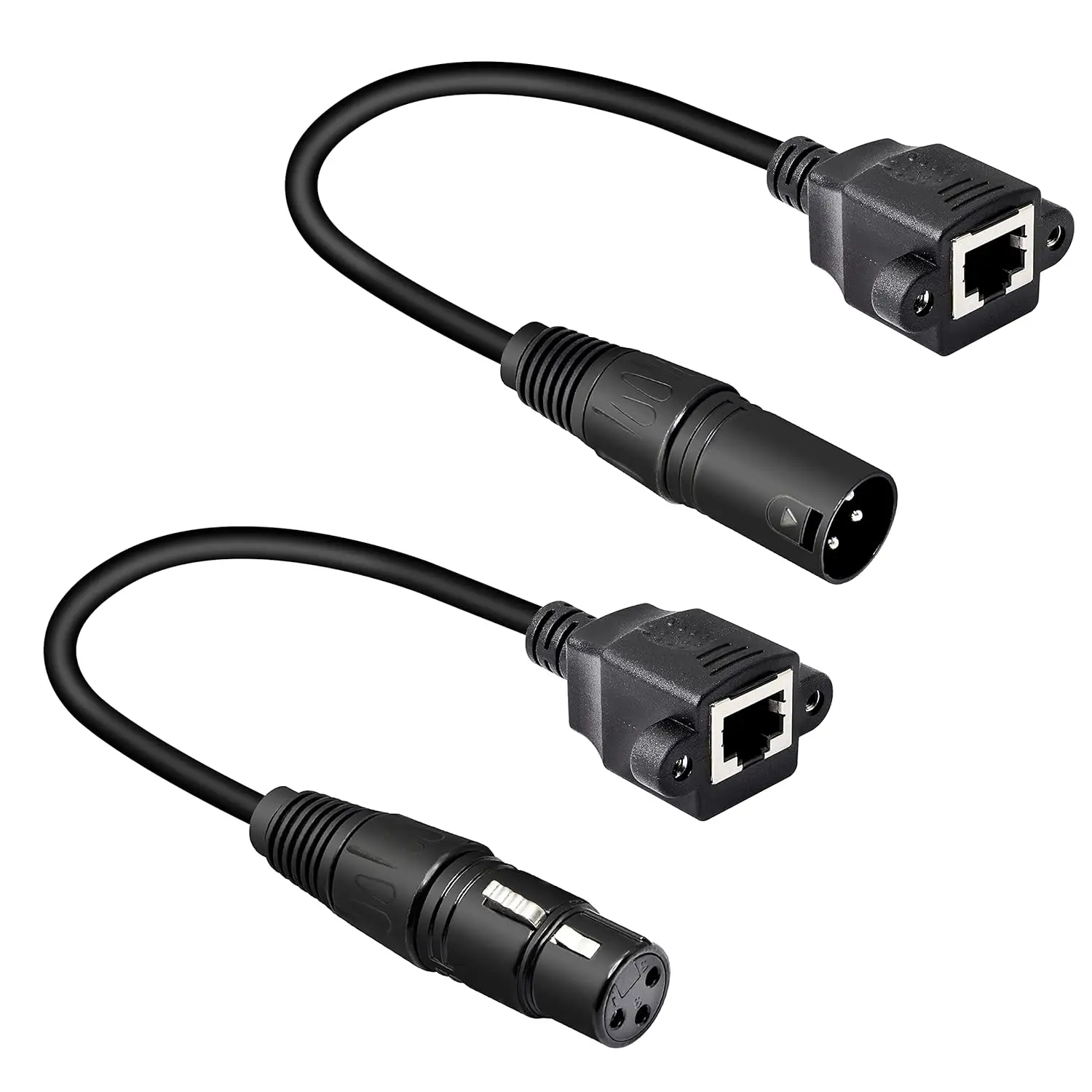 

0.3m/1ft XLR 3Pin to RJ45 Adapter Audio Extension Cable Ethernet to Male/Female XLR Cord for Stage DMX-CON Controller Series