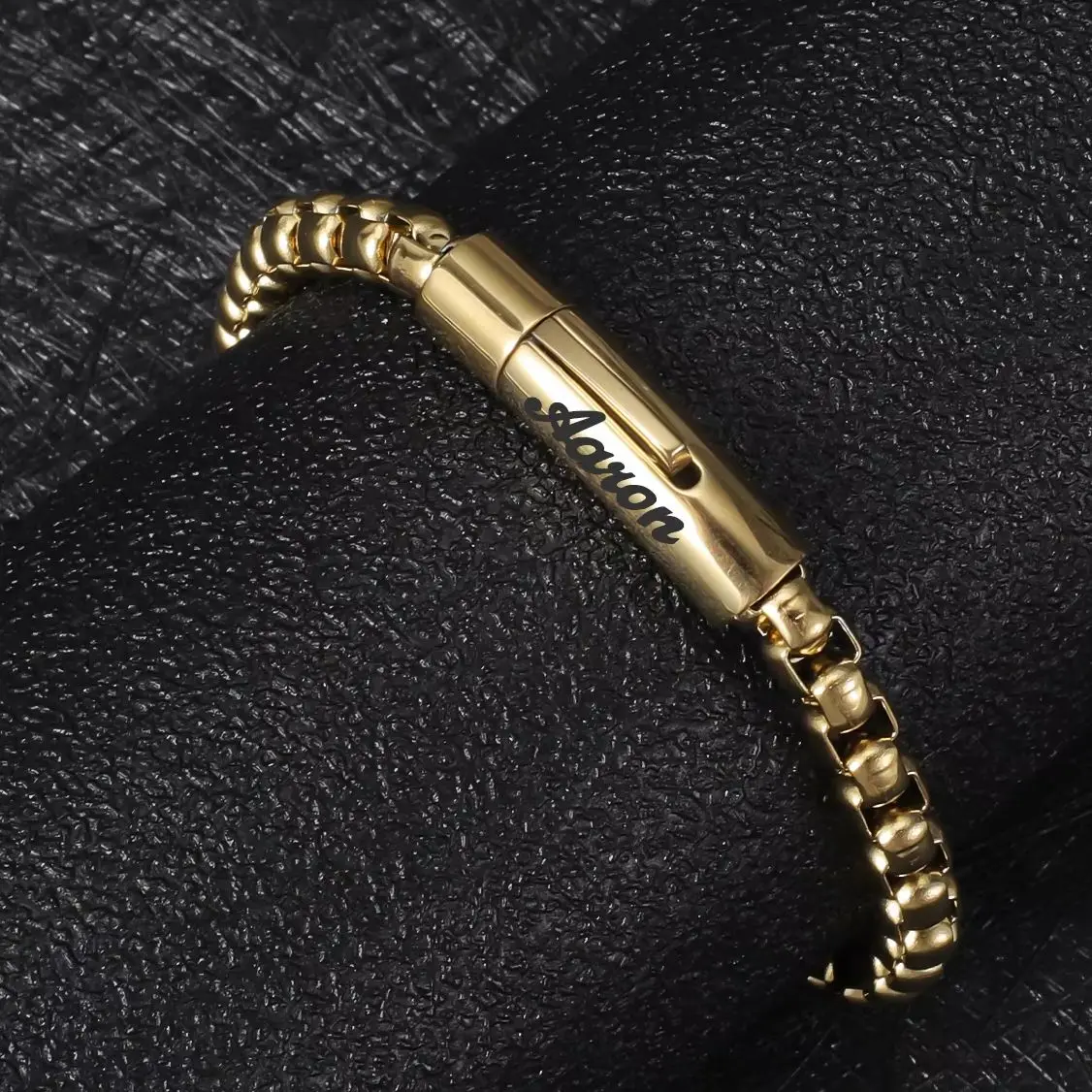 

Custom Men's Name Bracelet Stainless Steel Classic Everyday Jewelry Personalized Text Men's Jewelry Gifts for Dad and Boyfriend